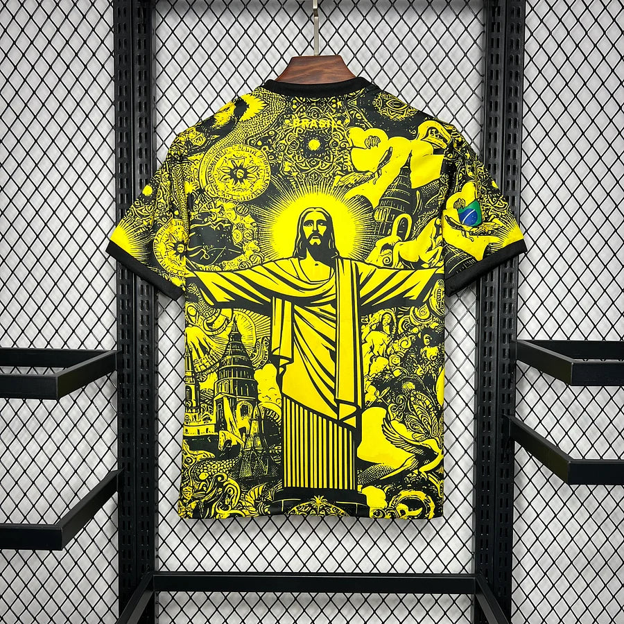 tenue-foot-bresil-jaune-design-concept-pour-supporter Brazil yellow soccer kit concept design for fans