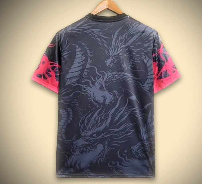 Real Madrid concept soccer jersey red and black dragon edition season 2425