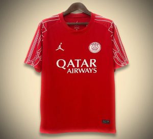 MaillotPSGEXT2RIEUR24-1.jpg Paris Saint-Germain Away Red Edition 2024-2025 soccer jersey front view