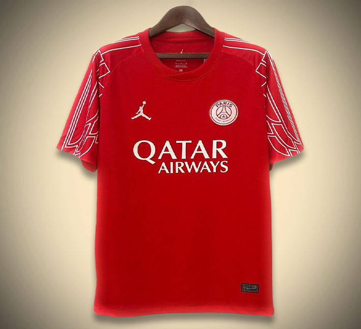 Paris Saint-Germain Away Red Edition 2024-2025 soccer jersey front view