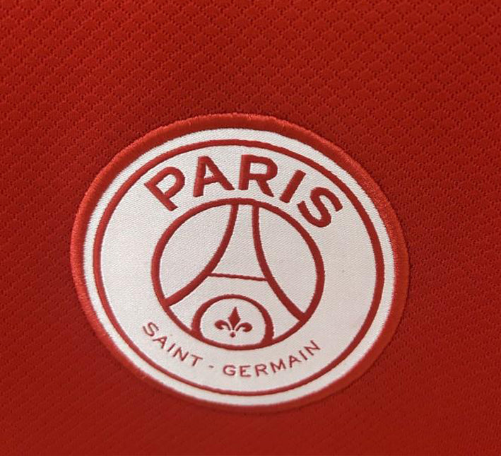 Paris Saint-Germain Away Red Edition 2024-2025 soccer jersey side view