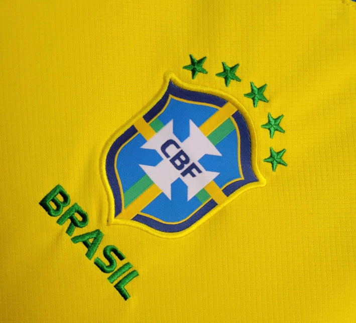 Brazil home soccer jersey season 2025 2026 concept yellow and green