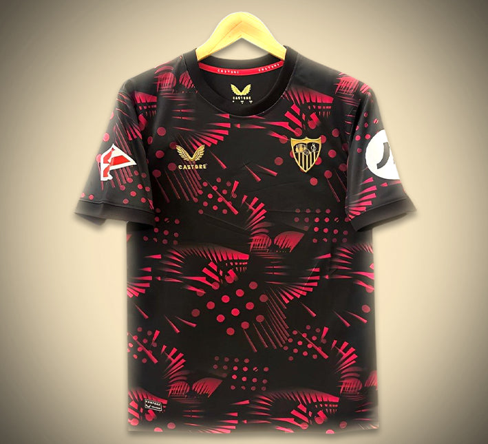 FC Sevilla Black Away Jersey 2024 2025 Season Official Soccer Kit