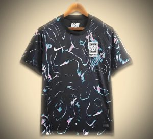 South Korea red soccer jersey away model season 2024