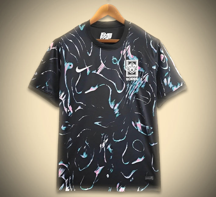 South Korea red soccer jersey away model season 2024