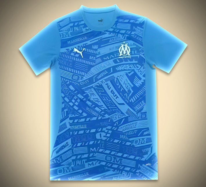 Olympique Marseille Pre-Match 2024-2025 soccer jersey front view
