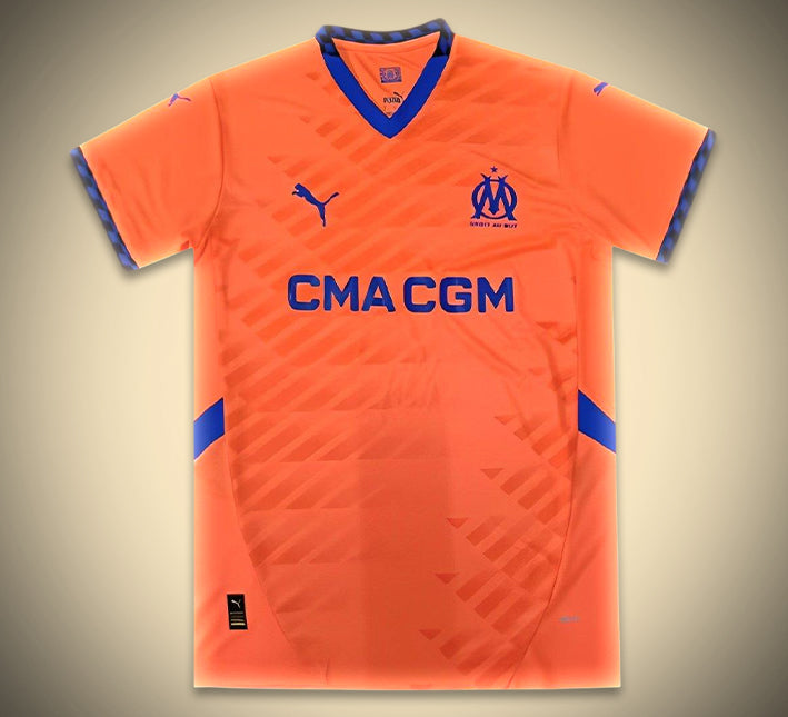 maillotmarseilleexterieurorange-1.jpg Olympique Marseille Third 2024-2025 soccer jersey front view