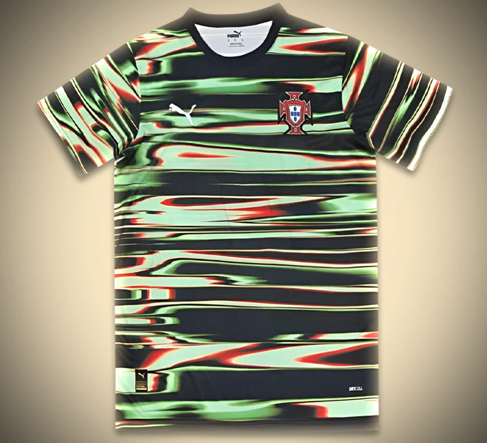 Portugal Striped Pre-Match Soccer Jersey 2024-2025 front view