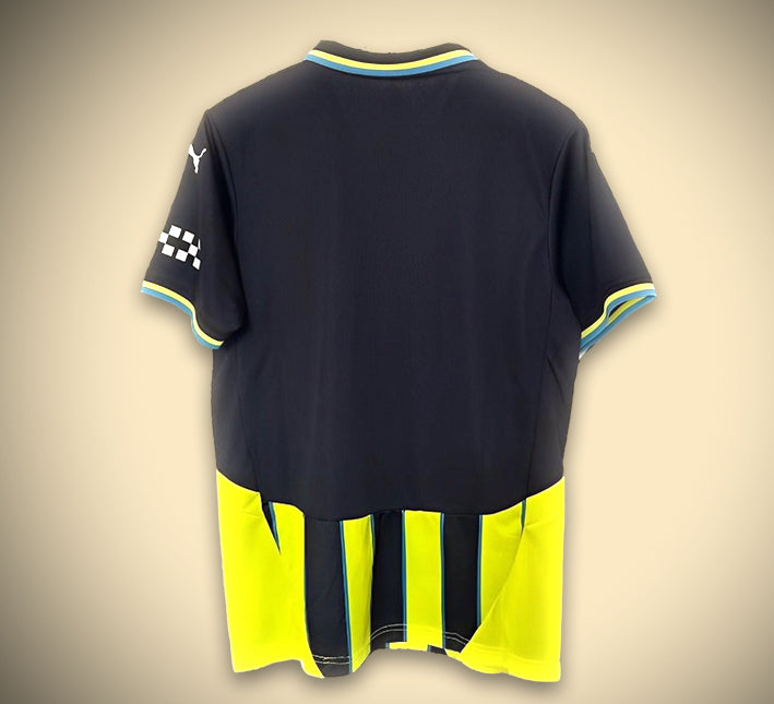 maillot-exterieur-manchester-city-saison-2024-2025-couleur-bleu-marine Manchester City away jersey 2024 2025 season navy blue color