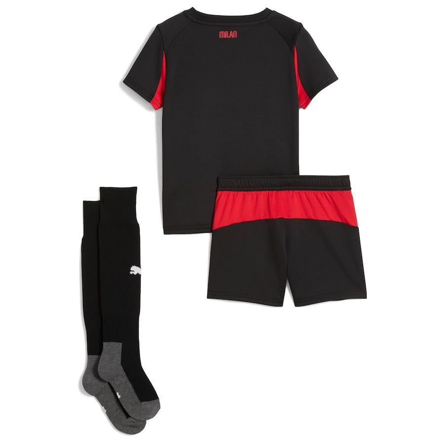 ensemble-enfant-ac-milan-maillot-domicile-saison-2025-2026-avec-short Youth AC Milan home jersey set 2025 2026 season with shorts