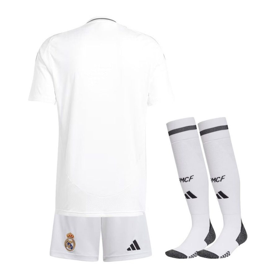 Youth Real Madrid home jersey set 2024 2025 season with shorts