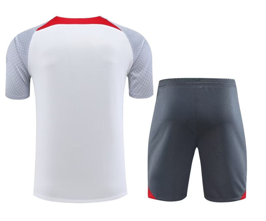 Liverpool white and gray training tracksuit season twenty twenty three twenty twenty four