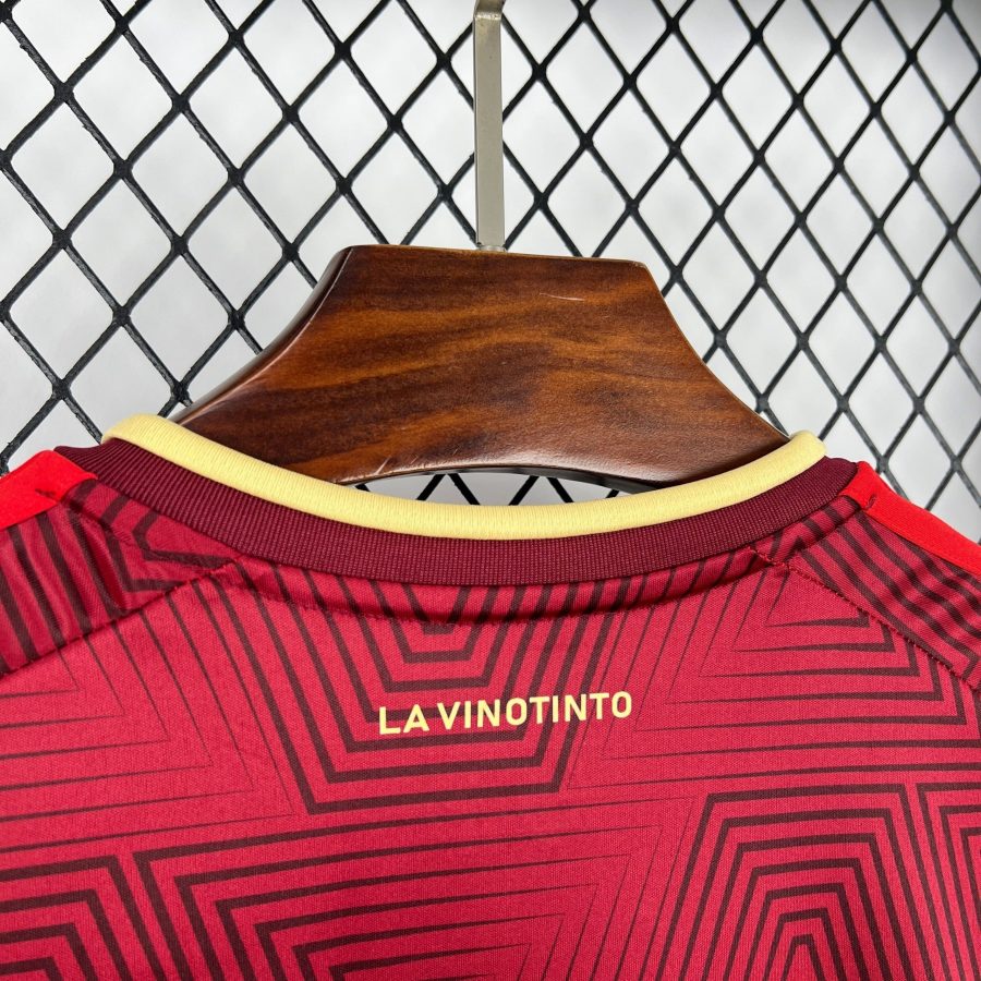 Venezuela home soccer jersey 2026 season burgundy red