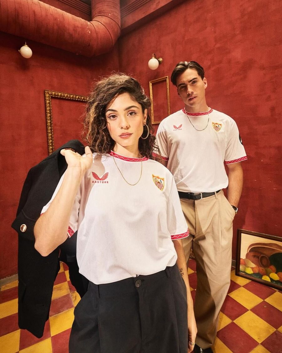 Official FC Seville red and white jersey home kit