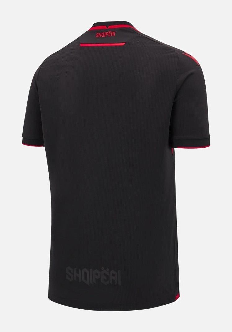 Albania third soccer jersey 2025 red and black