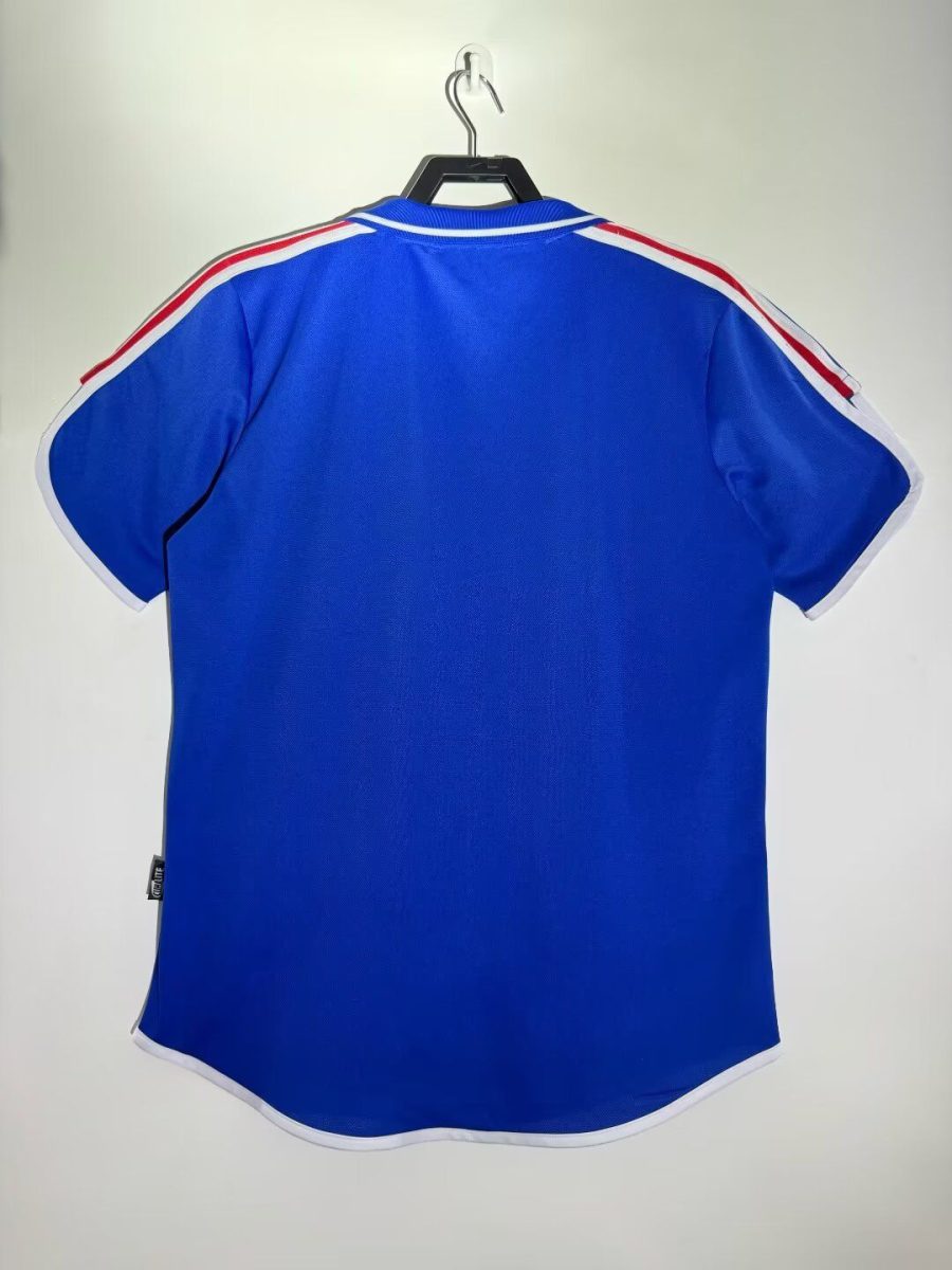 France national team home soccer jersey season 2000 tricolor collar