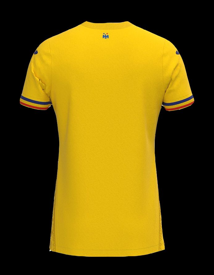 Romania home soccer jersey 2023 2024 season red yellow blue