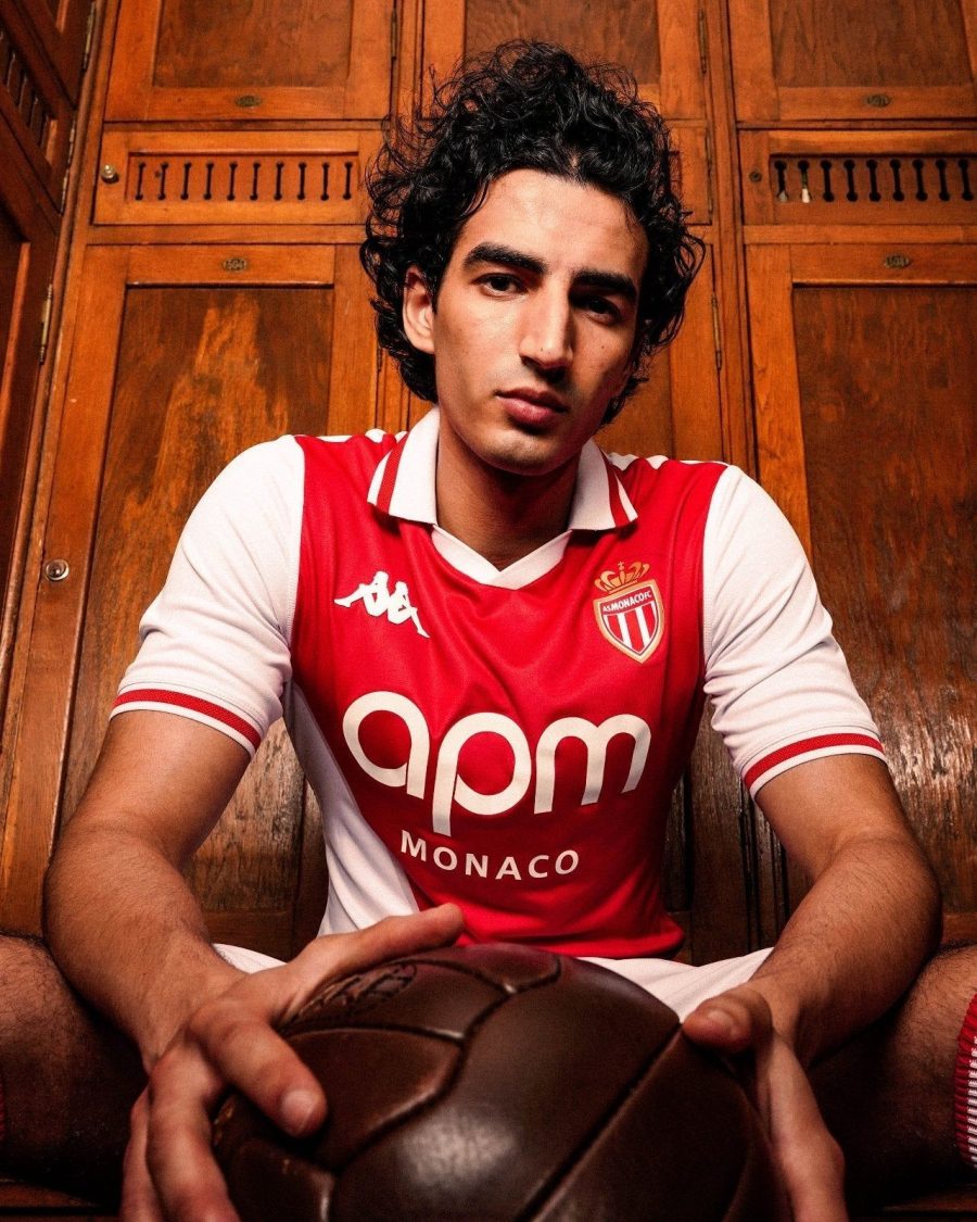 AS Monaco home jersey 2024 2025 season red and white