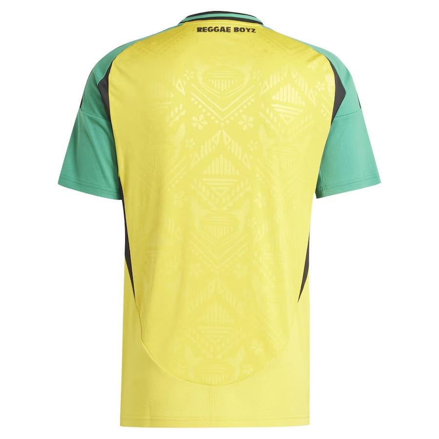 Jamaica home jersey 2024 yellow and green color to support the Reggae Boyz