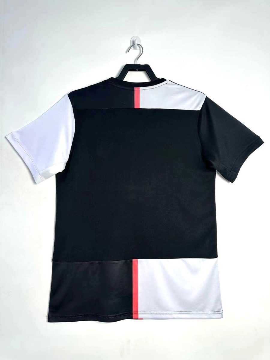 Juventus home jersey season two thousand nineteen two thousand twenty official black and white kit