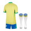 youth Brazil home jersey 2024 yellow and green soccer outfit
