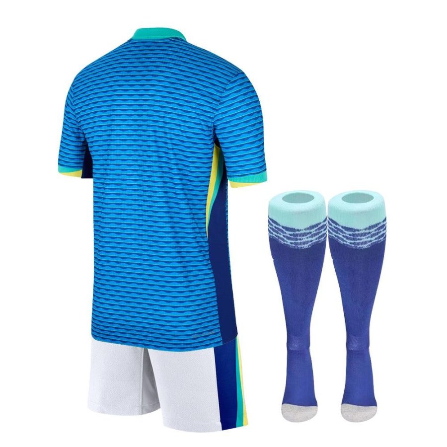 maillot-enfant-bresil-exterieur-2024-tenue-de-football-jaune-et-vert Brazil Youth Away Jersey 2024 Yellow and Green Soccer Kit