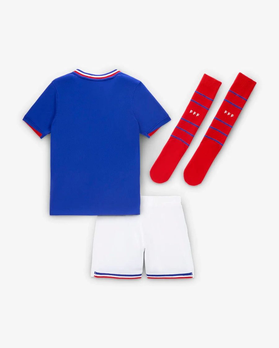 maillot-equipe-de-france-enfant-domicile-saison-deux-mille-vingt-quatre-tenue-officielle France National Team Youth Jersey Home Season Two Thousand Twenty Four Official Uniform
