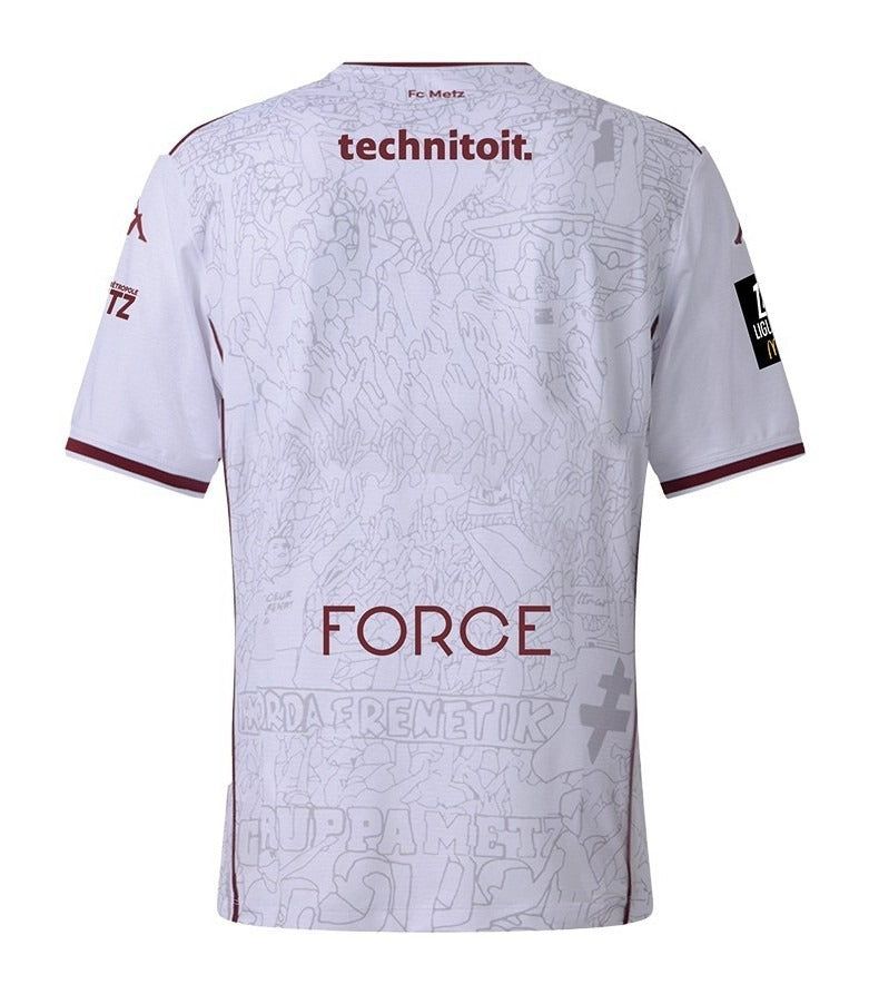 maillot-exterieur-fc-metz-saison-2025-2026-tenue-officielle-supporter-grenat FC Metz away jersey 2025 2026 season official supporter kit in garnet