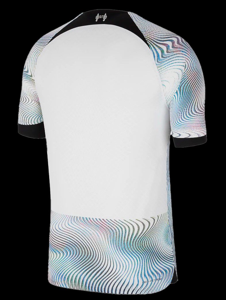 Liverpool away jersey season two thousand twenty two two thousand twenty three