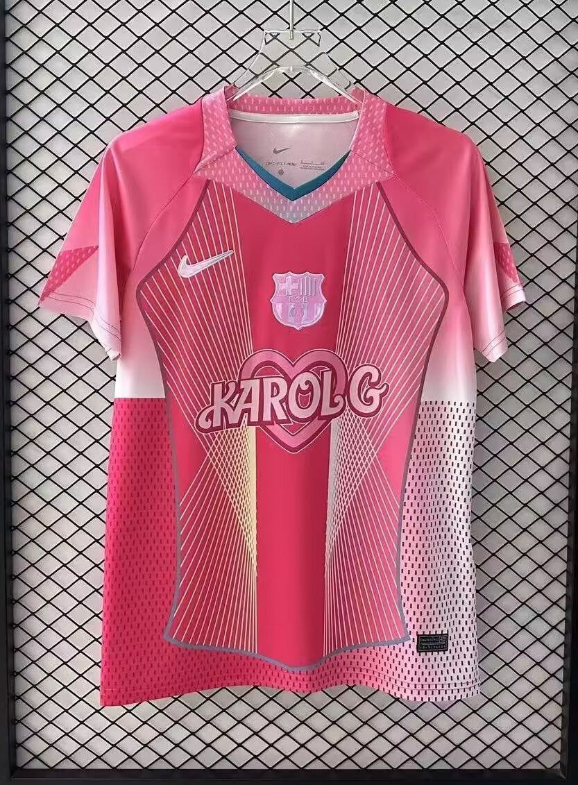 FC BARCELONA x KAROL G PINK SOCCER JERSEY
