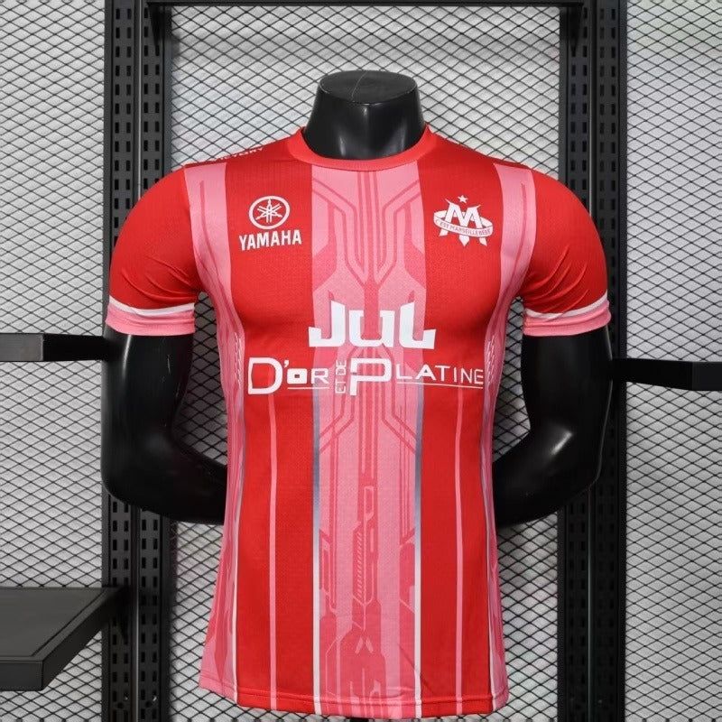 OM x JUL RED SOCCER JERSEY 20252026