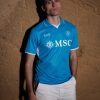 Napoli home soccer kit sky blue jersey for fans