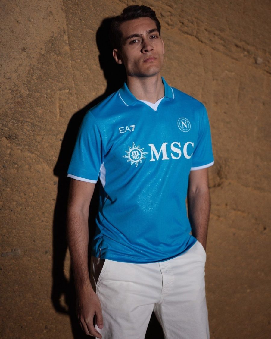 Napoli home soccer kit sky blue jersey for fans