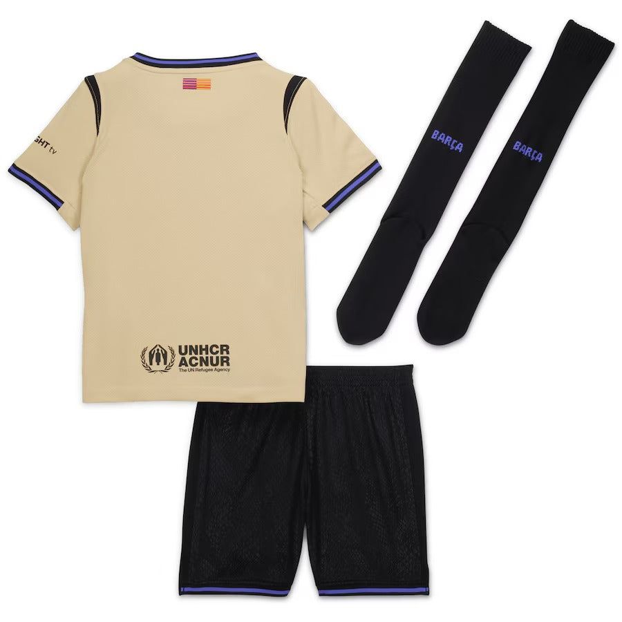 tenue-enfant-fc-barcelona-exterieur-saison-2025-2026-maillot-et-short FC Barcelona Youth Away Kit 2025-2026 Jersey and Shorts
