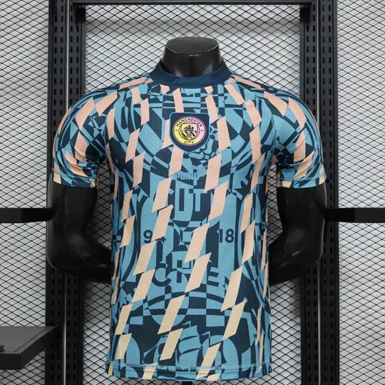 Manchester City Blue Retro Soccer Jersey 2024-25