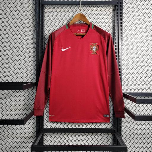 Portugal Retro 2016 Long Sleeve Soccer Jersey