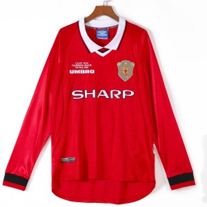 Manchester United Home Long Sleeve Soccer Jersey 1999-2000