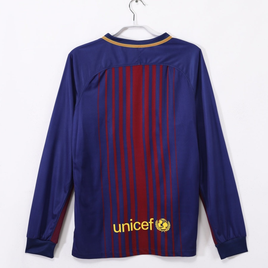 Barcelona Home Jersey 2017-2018 Long Sleeves Retro