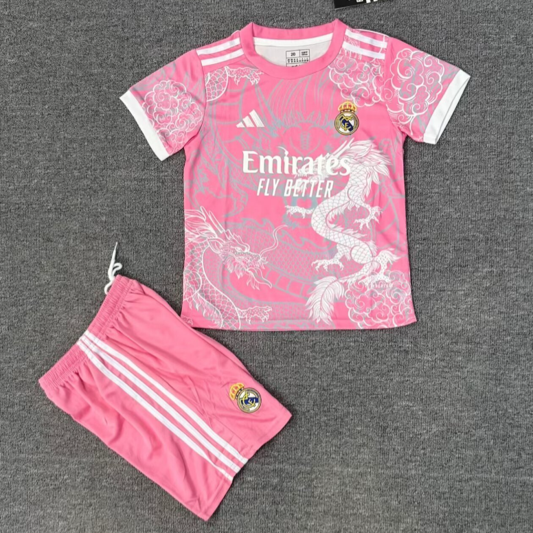 Real Madrid 25/26 Youth Pink Dragon Jersey