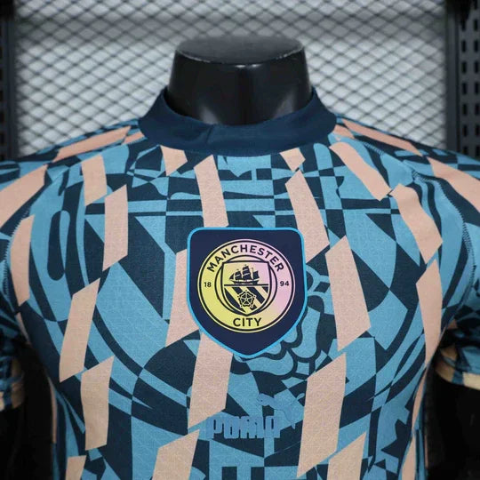 Manchester City Blue Retro Soccer Jersey 2024-25