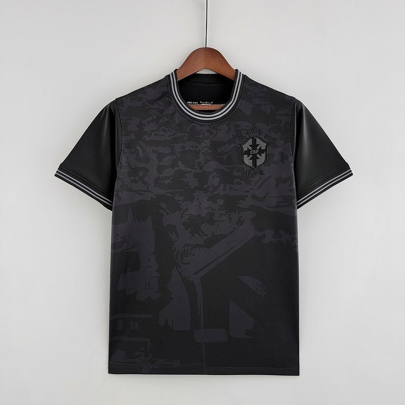 Brazil Full Black 2022 Soccer Jersey