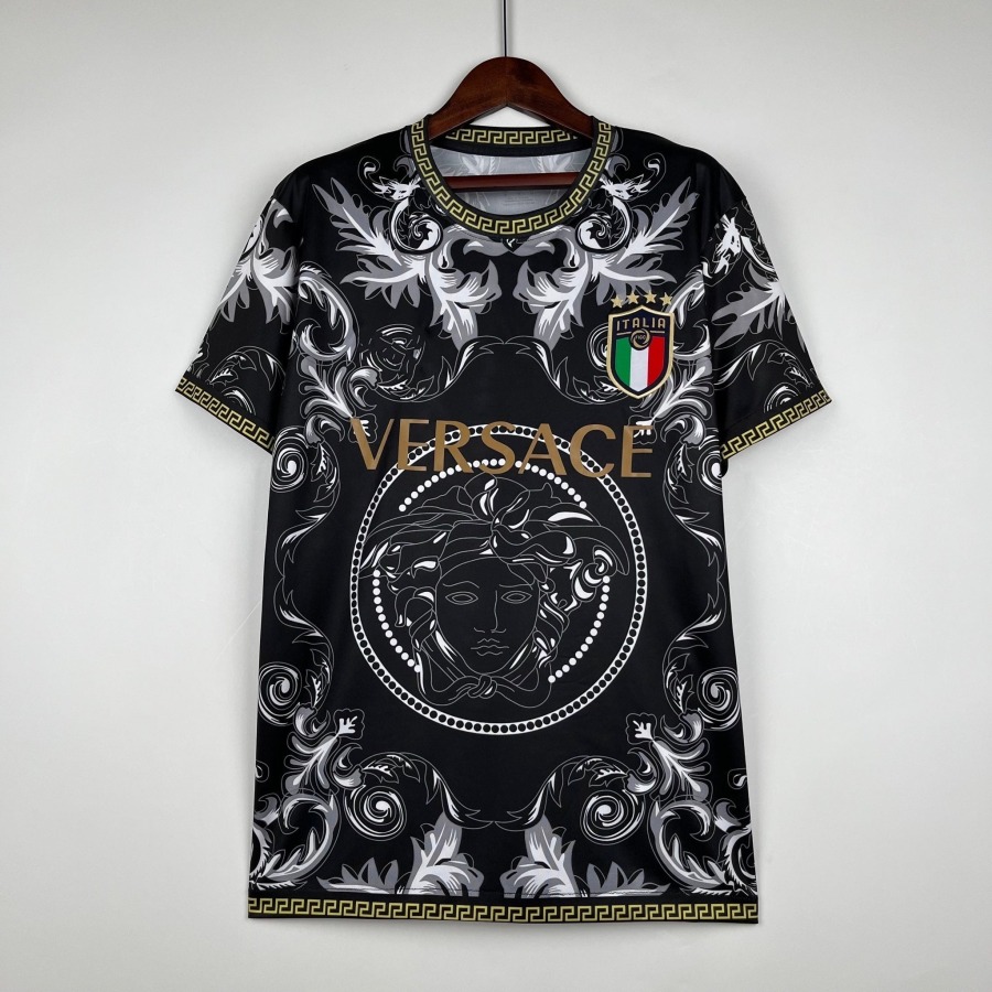Italy Concept Black Gold Soccer Jersey 2023 2024