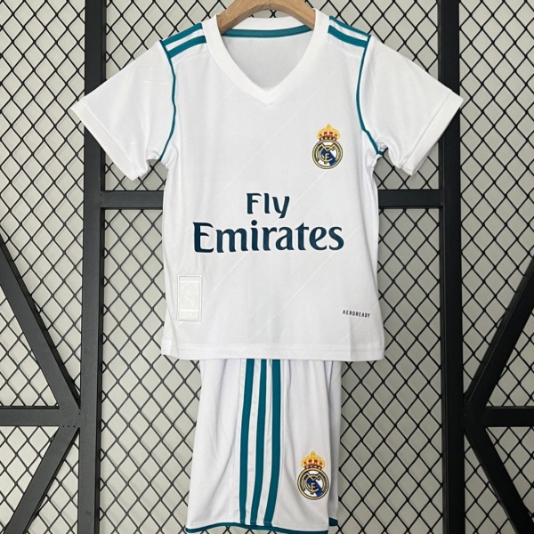 Real Madrid Home 2017-2018 Youth Retro Soccer Jersey