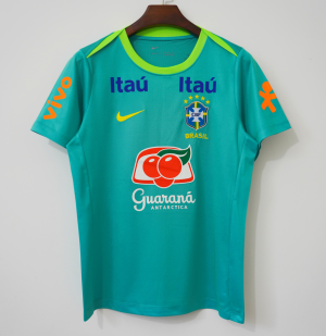 Brazil Training Soccer Jersey Green 2004 Retro