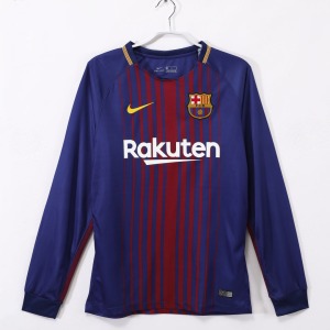 Barcelona Home Soccer Jersey 2017-2018 Long Sleeves Retro