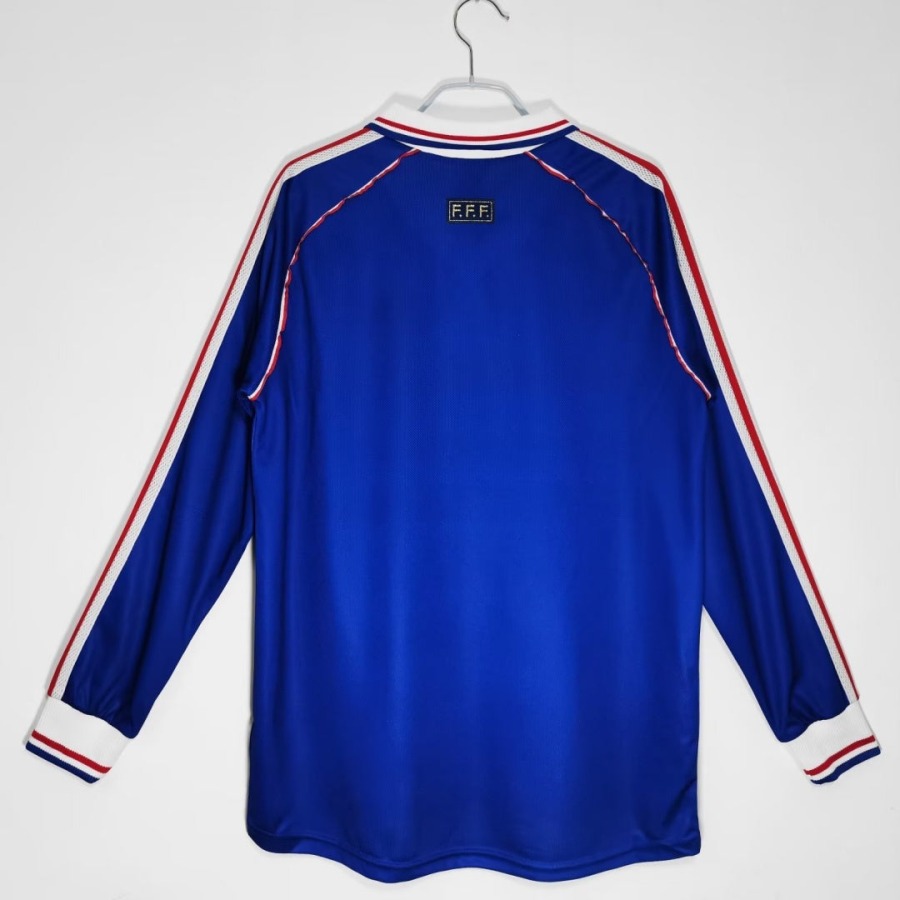 France Home Retro Soccer Jersey 1998 Long Sleeve