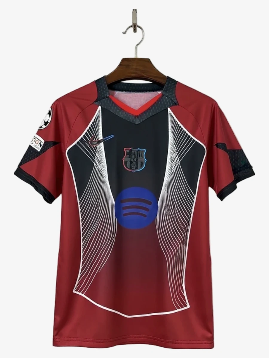 maillot-fc-barcelone-concept-rouge-2025-2026 studio v12 FC Barcelona Concept Red Soccer Jersey 2025-2026