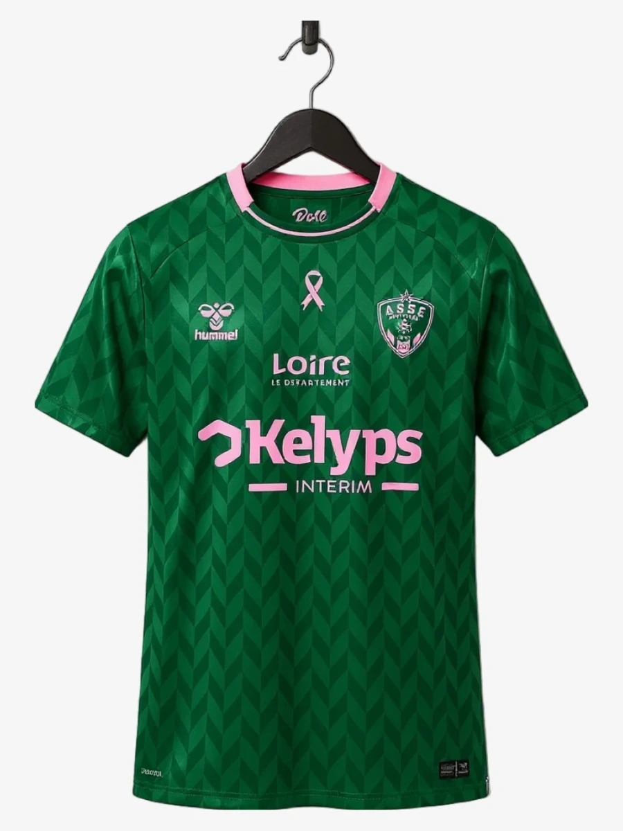maillot-saint-etienne-octobre-rose-2025-2026 studio v12 Saint-Étienne Pink October Soccer Jersey 2025-2026