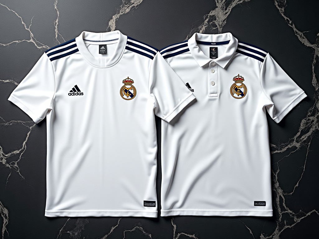Real Madrid Authentic player version and Replica fan version jerseys compared